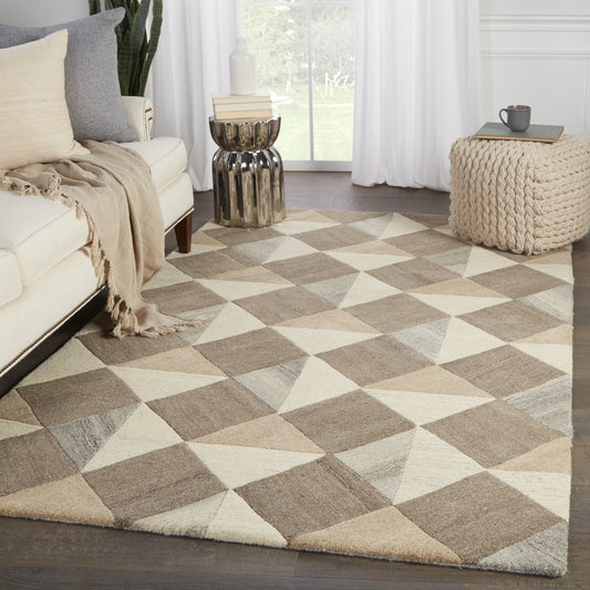 Traverse Rug by Jaipur Living in brown, cream. Made from 100% wool in a modern style.