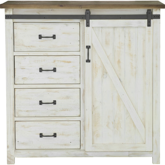 000 SR-818651 | Primary Silo | Provence Chest with 1 Door by LH Imports in white, brown. Made from reclaimed pine in a cottage & farmhouse style.