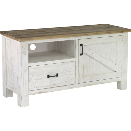 000 SR-818657 | Primary Silo | Provence Media Unit by LH Imports in white, brown. Made from reclaimed pine in a cottage & farmhouse style.