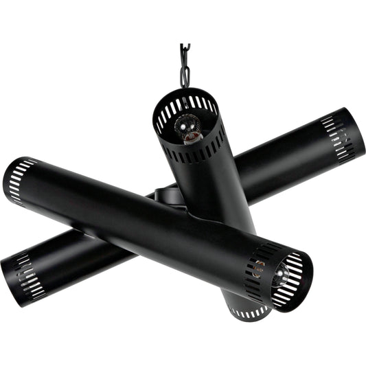 Javelin Chandelier by Noir in matte black. Made from industrial steel in a modern style.