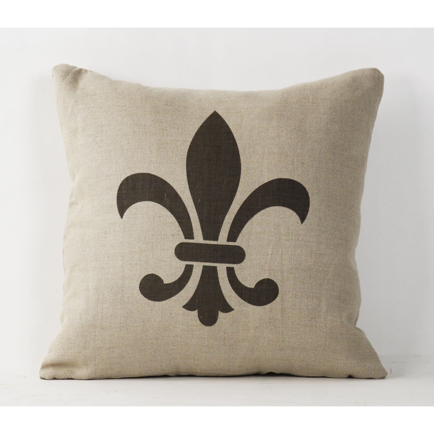 001 S-337176 | Additional Silo | French Fleur De Lis Pillow by Zentique in natural linen and linen. Made from linen in a cottage & farmhouse style.
