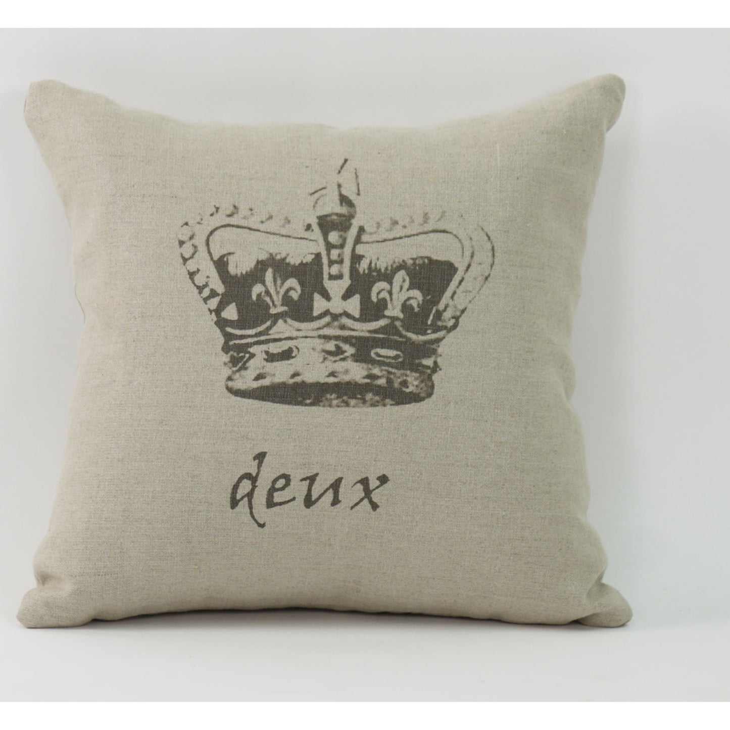 001 S-337175 | Additional Silo | French Deux Crown Pillow by Zentique in natural linen and linen. Made from linen in a cottage & farmhouse style.