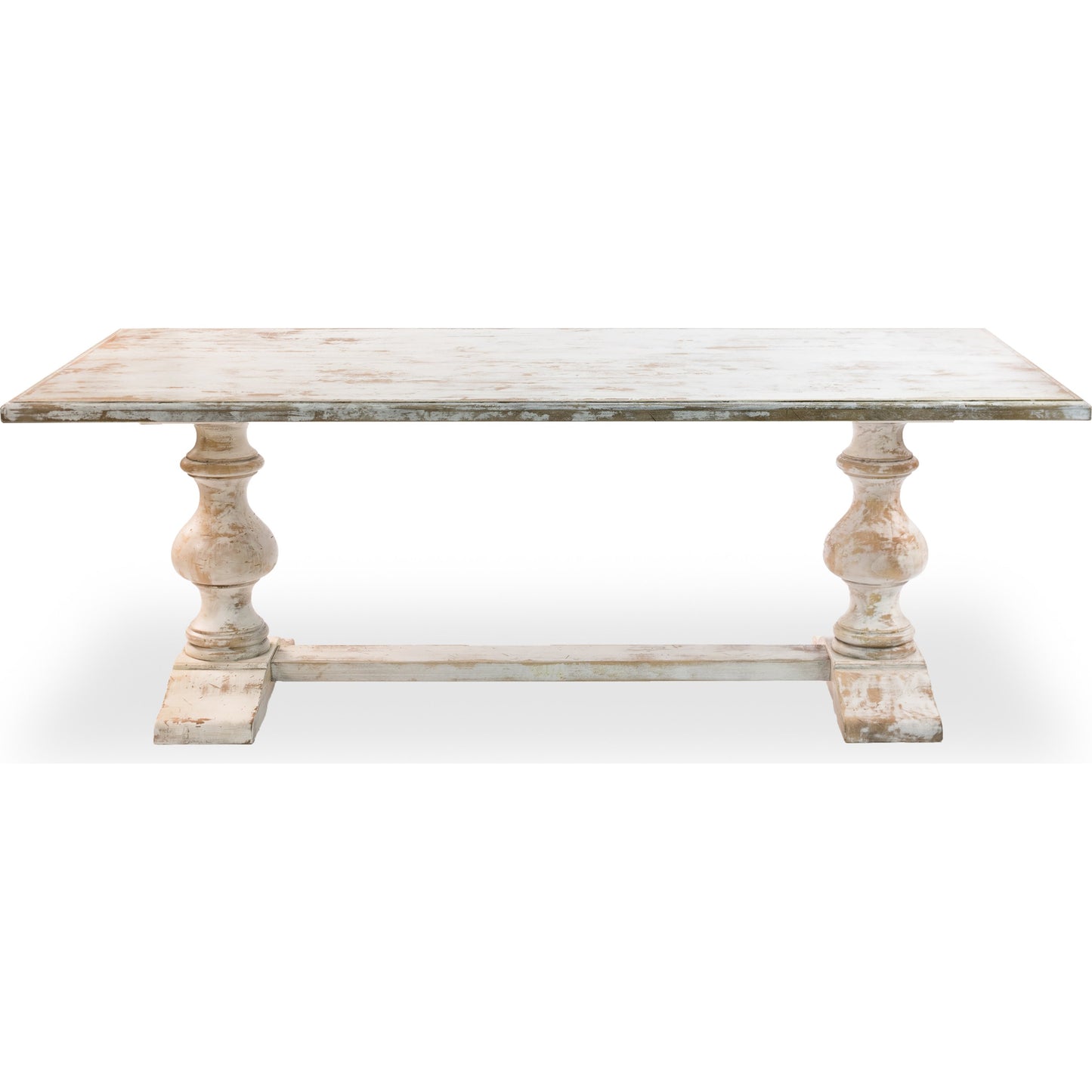 003 S-243504 | Additional Silo | Lionisio Trestle Table by Sarreid Ltd. in ivory and disrupted white finish. Made from wood in a cottage & farmhouse style.