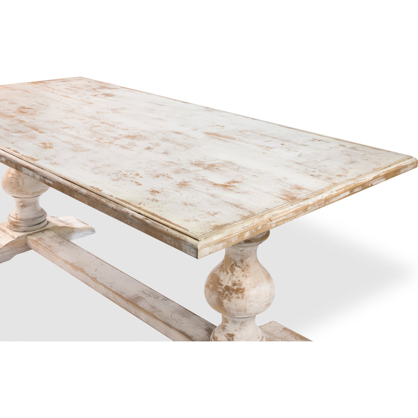 004 S-243504 | Additional Silo | Lionisio Trestle Table by Sarreid Ltd. in ivory and disrupted white finish. Made from wood in a cottage & farmhouse style.