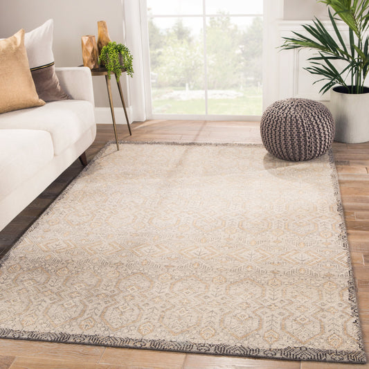 Revolution REL10 Rug by Jaipur Living in gray, gold. Made from 100% wool in a unique style.