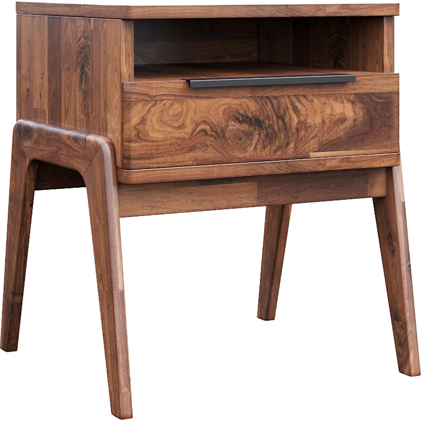 007 SR-379605 | Additional Silo | Remix Nightstand by LH Imports in brown. Made from solid acacia, veneer in a modern style.