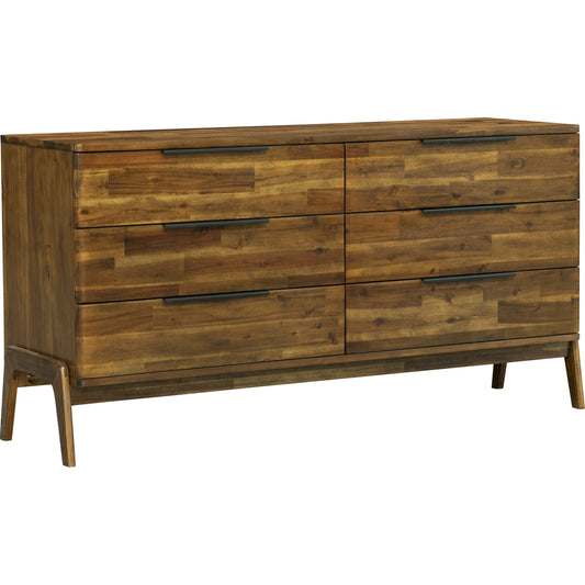 000 SR-379604 | Primary Silo | Remix Dresser by LH Imports in brown. Made from solid acacia, veneer in a modern style.