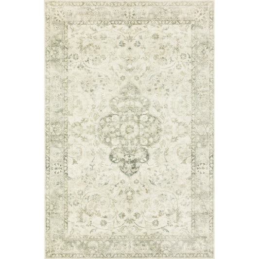 Rosette Olivia Rug by Loloi in ivory, silver. Made from 100% polyester in a traditional style.