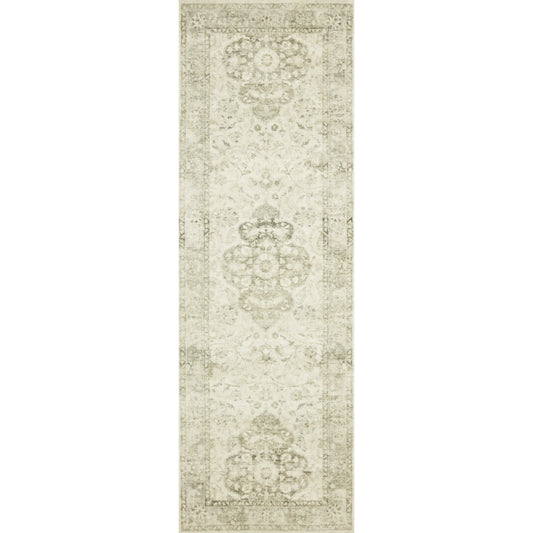 Rosette Olivia Rug by Loloi in ivory, silver. Made from 100% polyester in a traditional style.