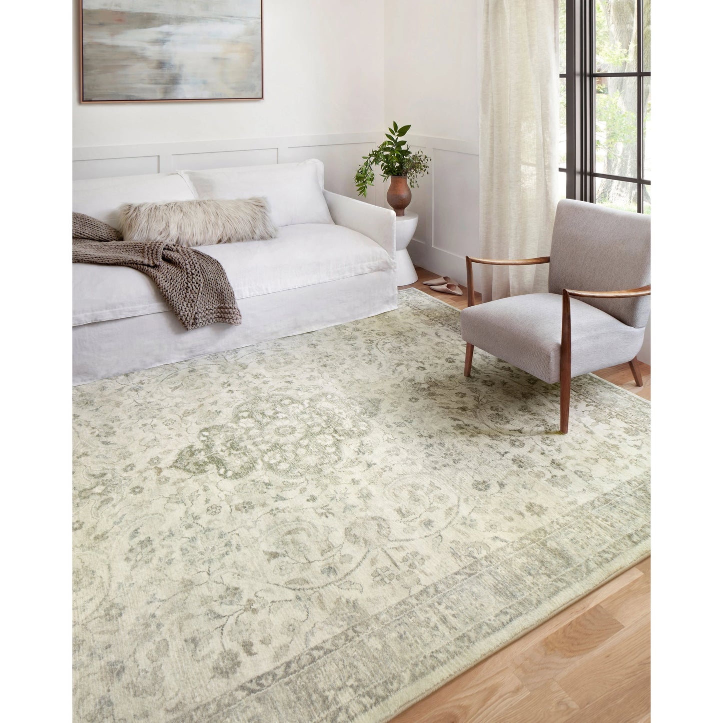 007 SR-785530,SR-785531,SR-785532,SR-785535,SR-785536,SR-785537 | Lifestyle | Rosette Olivia Rug by Loloi in ivory, silver. Made from 100% polyester in a traditional style.