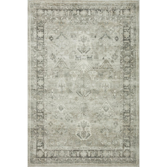 Rosette Willow Rug by Loloi in steel, graphite. Made from 100% polyester in a traditional style.