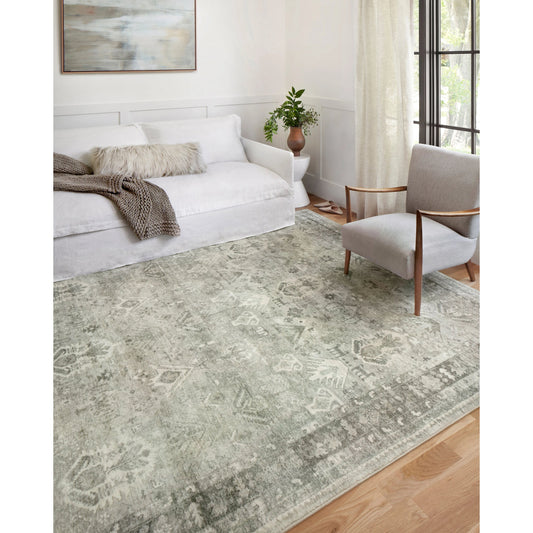Rosette Willow Rug by Loloi in steel, graphite. Made from 100% polyester in a traditional style.