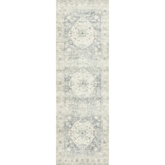 ROS-07 by Loloi in denim, fog. Made from 100% polyester in a traditional style.