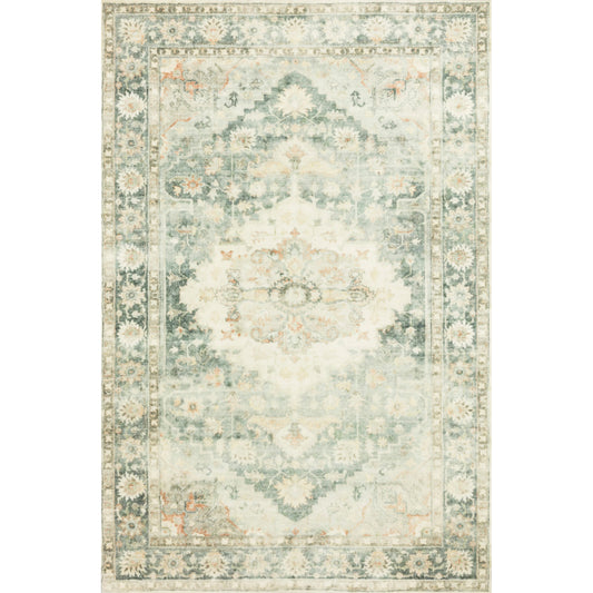 001 SR-785578,SR-785579,SR-785580,SR-785583,SR-785584,SR-785585 | Primary Silo | Rosette Colette Rug by Loloi in teal, ivory. Made from 100% polyester in a traditional style.