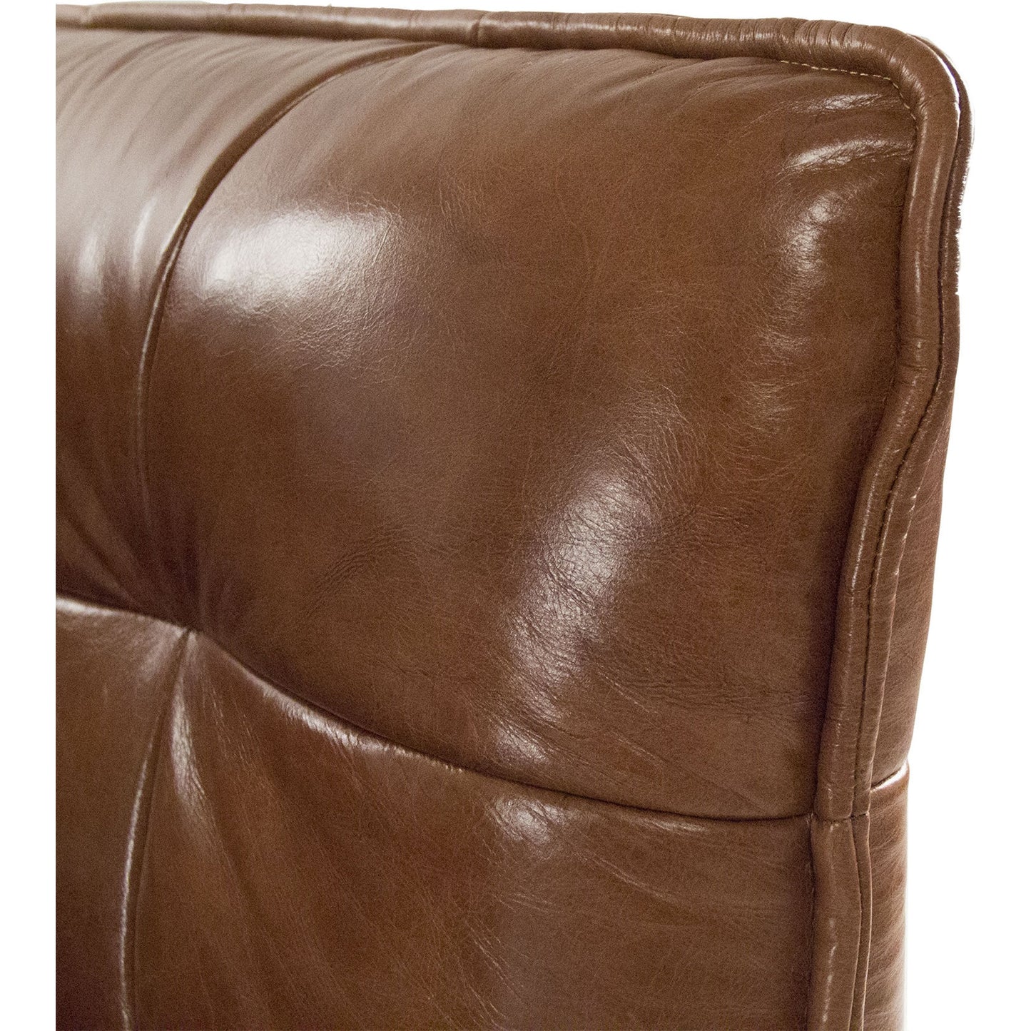 005 S-337556 | Closeup | Liliane Sofa by Zentique in tan brown and rubberwood, top-grain leather. Made from rubberwood, top-grain leather in a modern style.