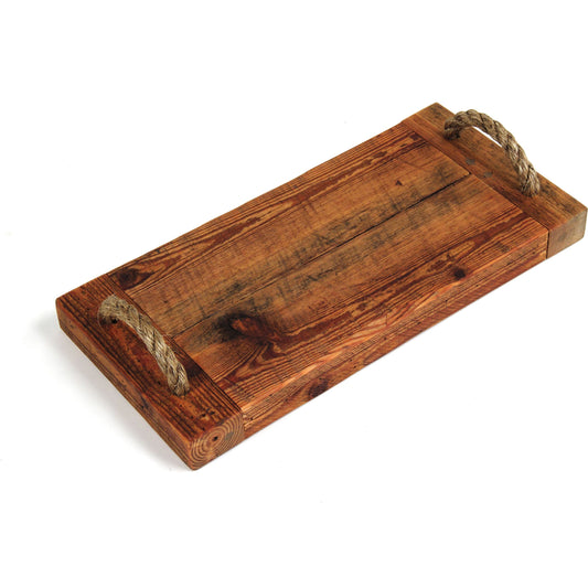 Double Serving Board by Zentique in stained with mineral oil and reclaimed wood. Made from reclaimed wood in a rustic style.