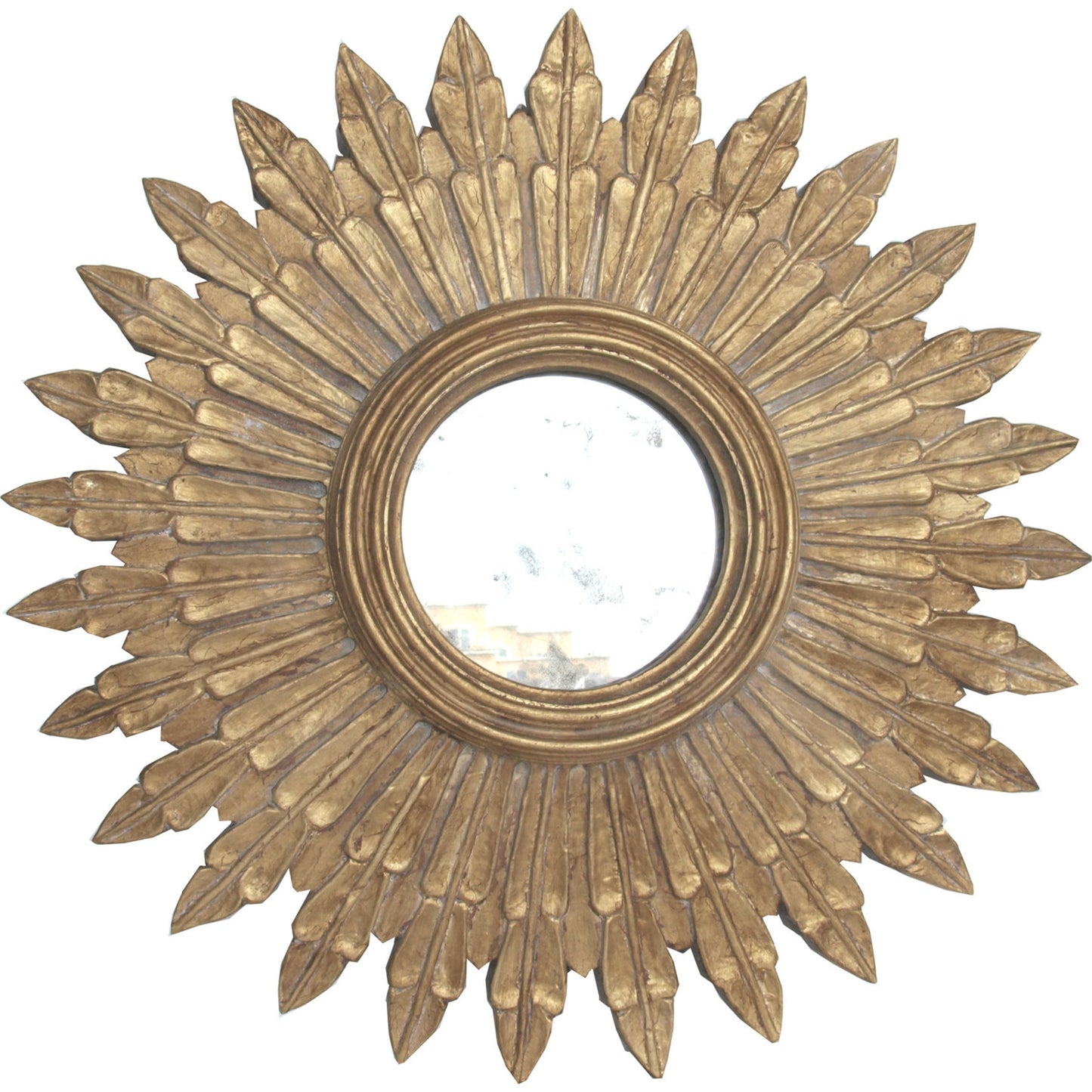 001 S-316988 | Primary Silo | Santo Handcarved Mirror by Worlds Away. Made from hardwood, glass in a cottage & farmhouse style.