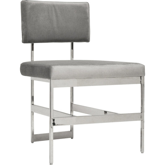 Shaw Counter Stool by Worlds Away in nickel, gray. Made from metal, plywood, foam, fabric in a transitional style.