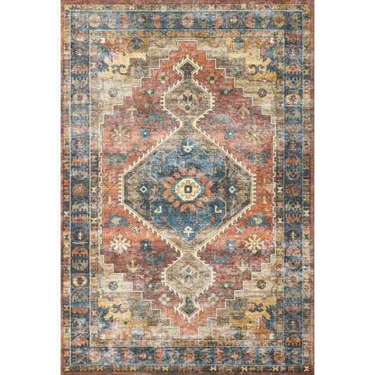 Skye SKY-11 Rug by Loloi in rust, blue. Made from 100% polyester in a eclectic & global style.