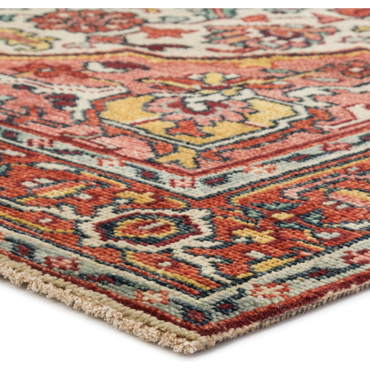 002 100181-42051,100181-42052,100181-42053,SI-1795523 | Closeup | Salinas SLN04 Rug by Jaipur Living in pink, multicolor. Made from 100% wool in a unique style.