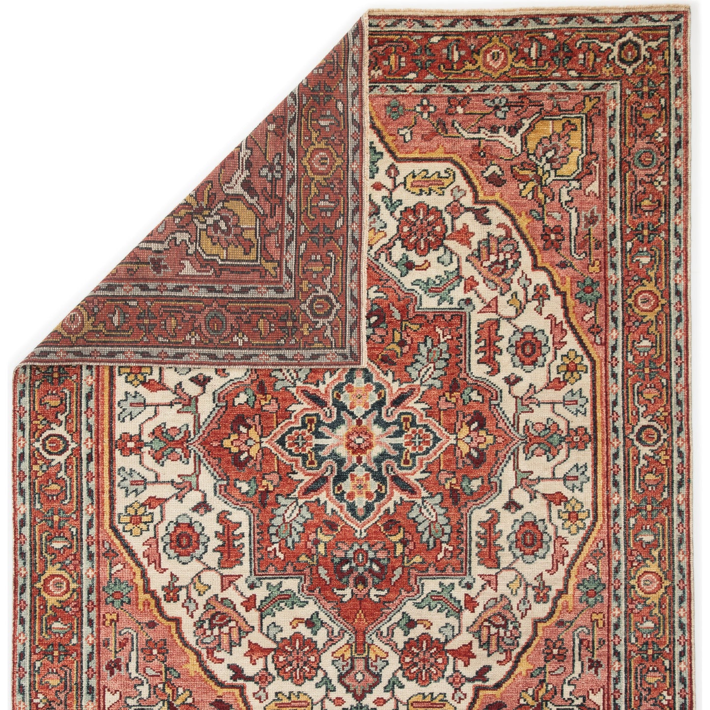003 100181-42051,100181-42052,100181-42053,SI-1795523 | Closeup | Salinas SLN04 Rug by Jaipur Living in pink, multicolor. Made from 100% wool in a unique style.
