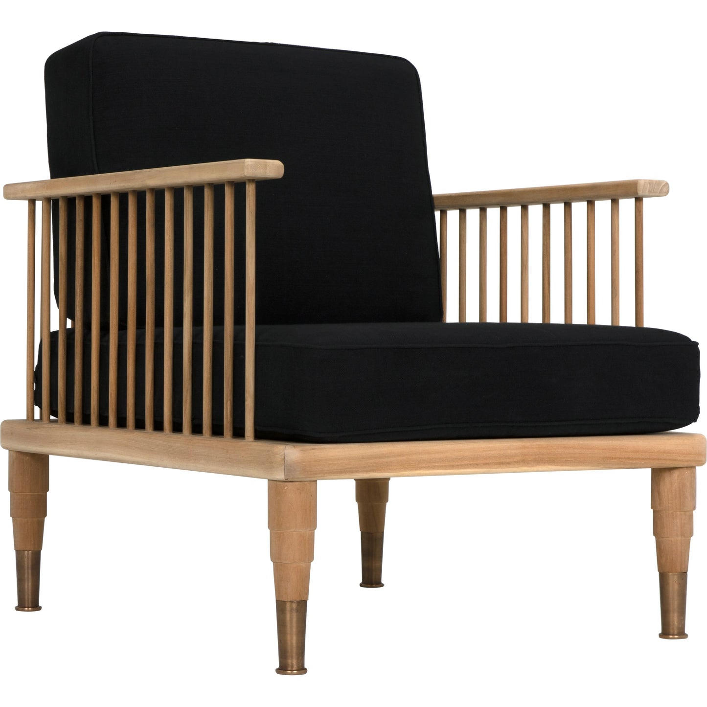001 SI-1975492 | Additional Silo | Murphy Chair by Noir in natural teak, black. Made from teak and black cotton in a cottage & farmhouse style.