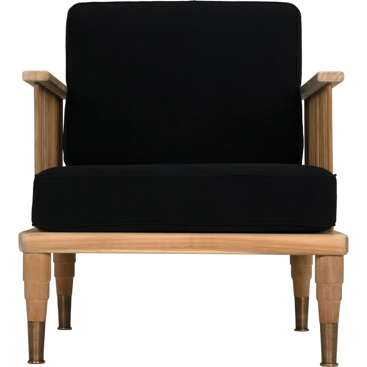 002 SI-1975492 | Additional Silo | Murphy Chair by Noir in natural teak, black. Made from teak and black cotton in a cottage & farmhouse style.
