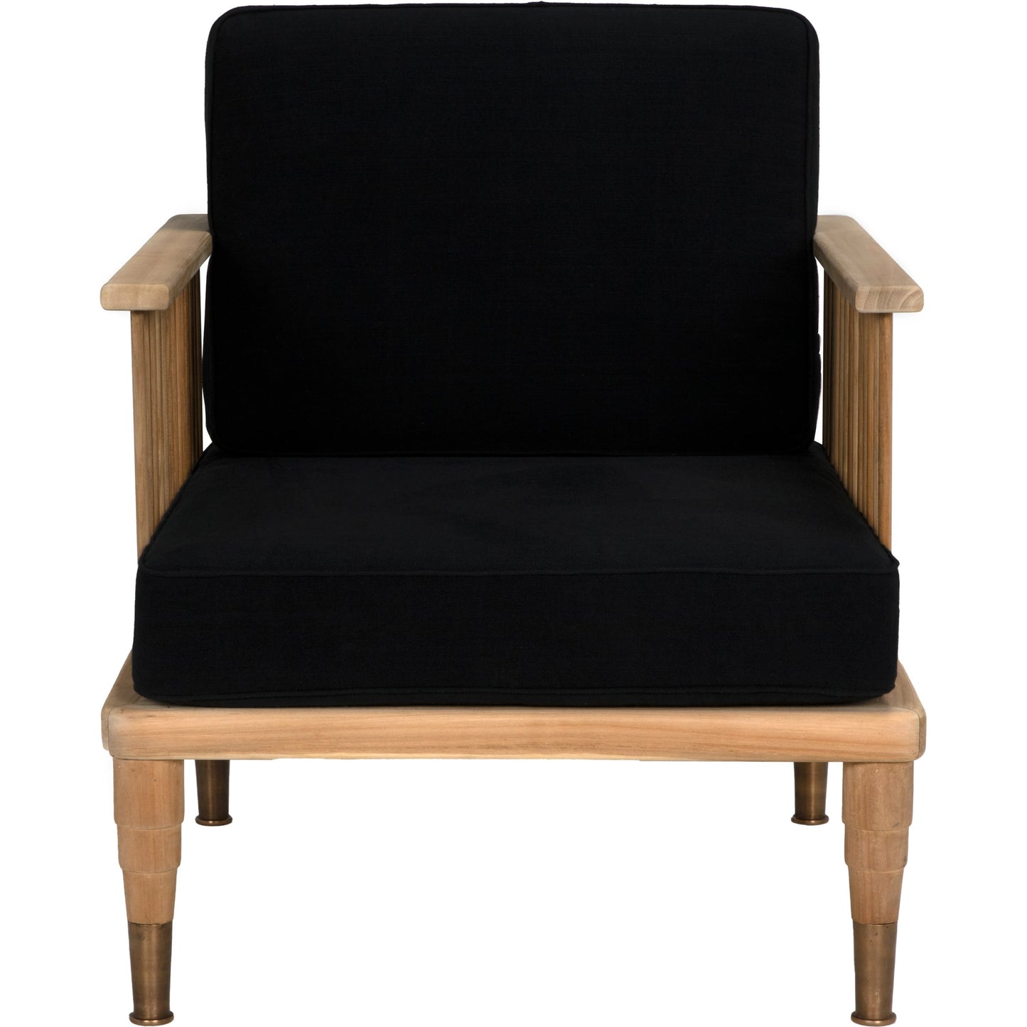003 SI-1975492 | Additional Silo | Murphy Chair by Noir in natural teak, black. Made from teak and black cotton in a cottage & farmhouse style.