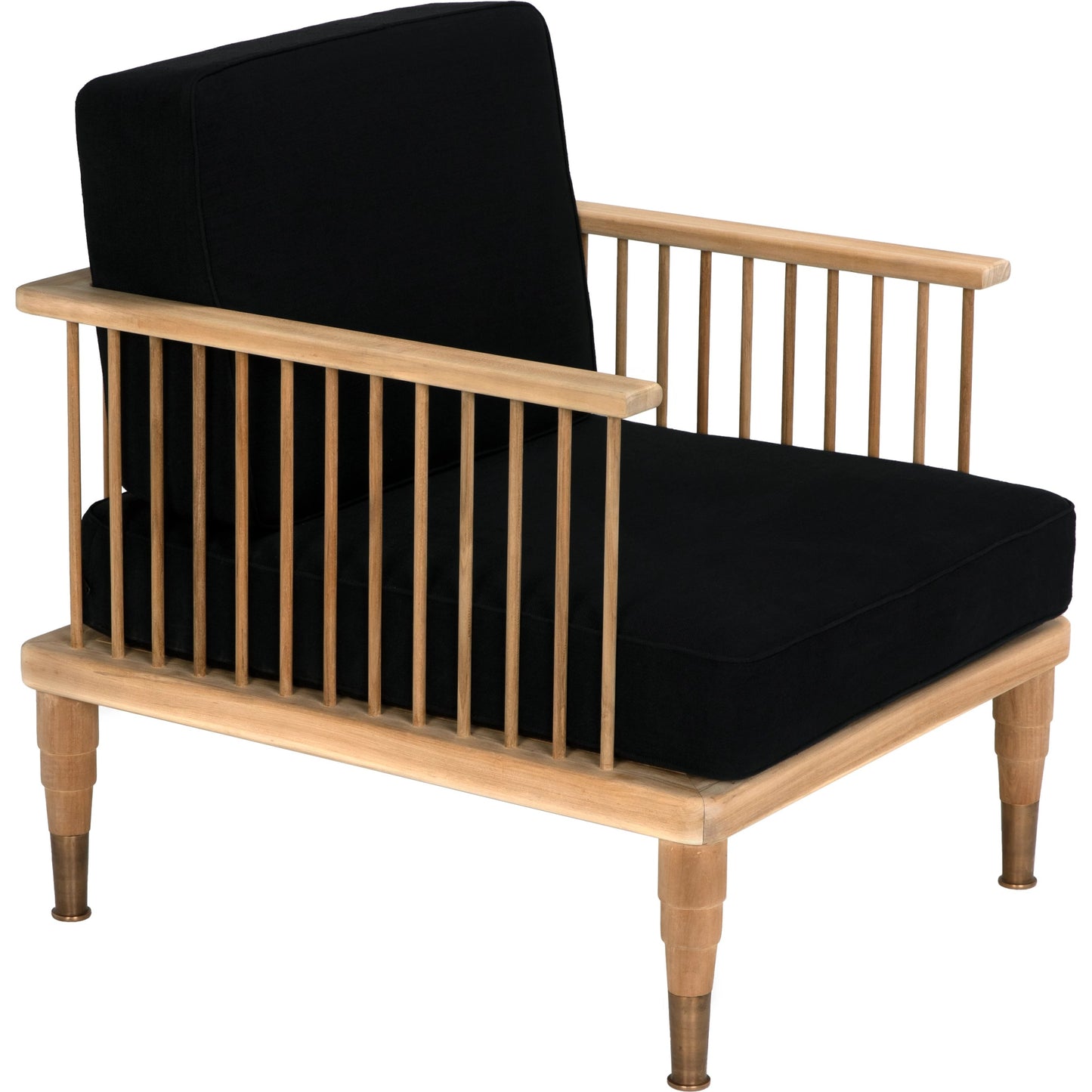 004 SI-1975492 | Additional Silo | Murphy Chair by Noir in natural teak, black. Made from teak and black cotton in a cottage & farmhouse style.