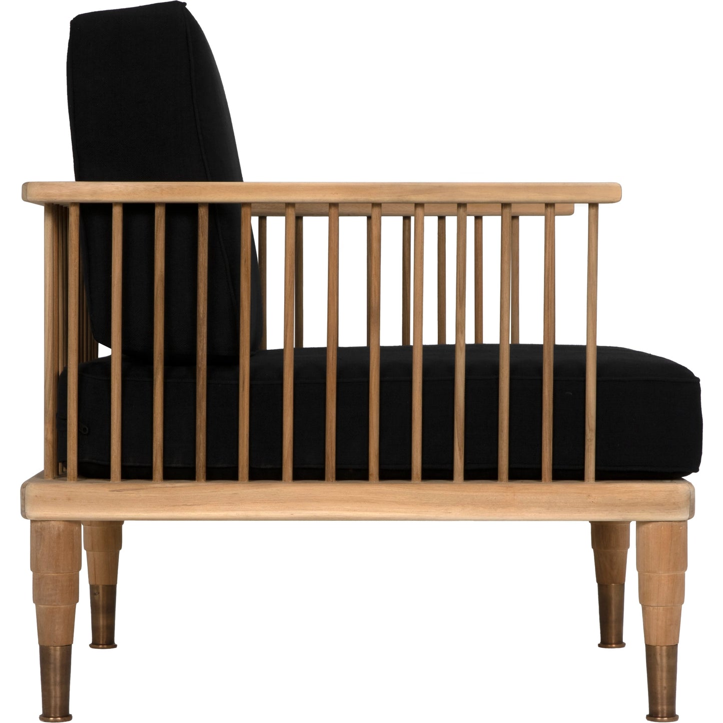 005 SI-1975492 | Additional Silo | Murphy Chair by Noir in natural teak, black. Made from teak and black cotton in a cottage & farmhouse style.