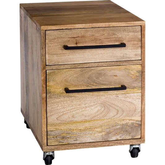 Colvin Mobile Pedestal by Moe's Home Collection in natural. Made from solid mango wood, iron in a modern style.