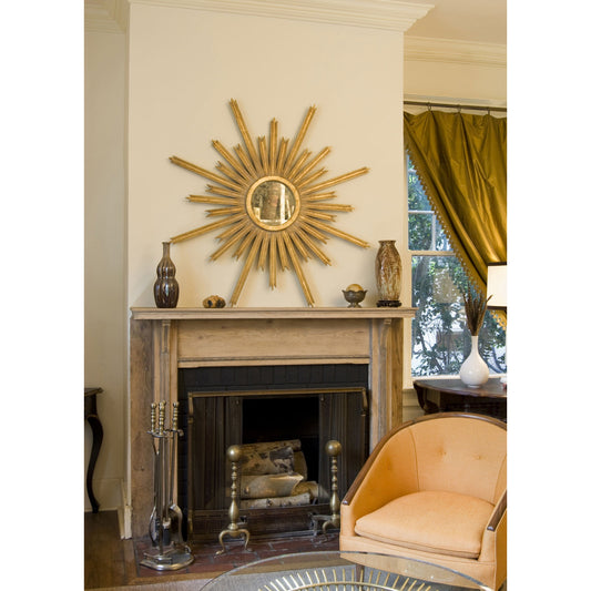 Starlata Starburst Mirror by Worlds Away. Made from hardwood solids, glass in a cottage & farmhouse style.