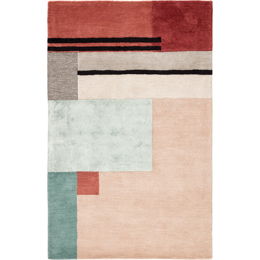 Syntax SYN04 Rug by Jaipur Living in pink, red. Made from 61% viscose, 39% wool in a unique style.