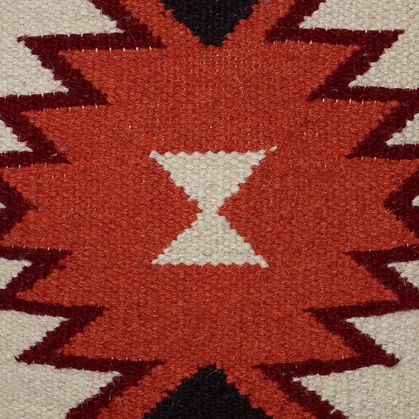 002 O-RIZZY-PILT05821ORIV1818,SR-885571 | Closeup | Bertie Pillow by HedgeApple Essentials in orange, ivory. Made from cotton, wool in a rustic style.