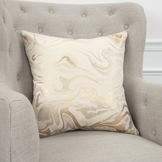 McCurtain Pillow by HedgeApple Essentials in gold, ivory. Made from cotton in a traditional style.