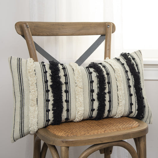 Beadle Pillow by HedgeApple Essentials in natural, black. Made from unique in a rustic style.