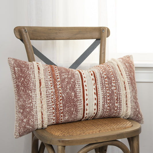 Buena Pillow by HedgeApple Essentials in rust, natural. Made from unique in a rustic style.