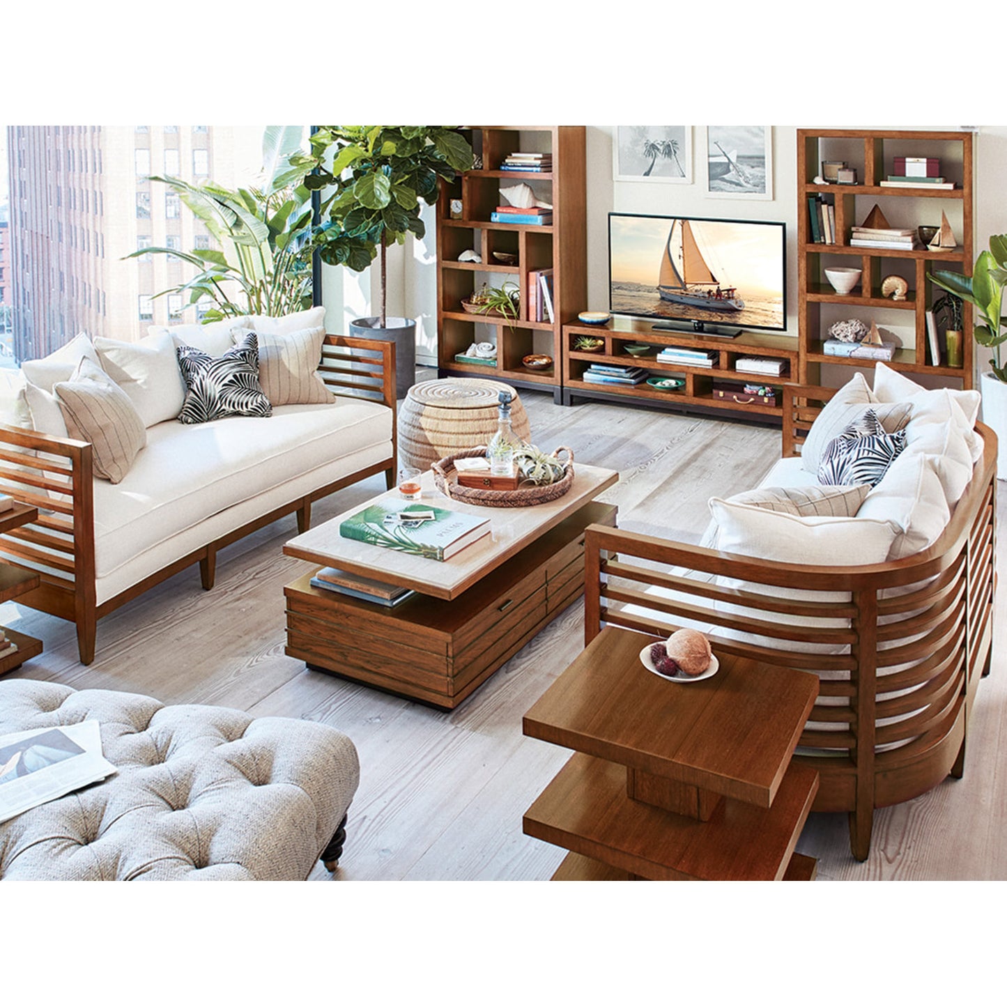 004 SR-836316 | Lifestyle | Pacifica Media Console by Tommy Bahama Home. Made from unique in a modern style.