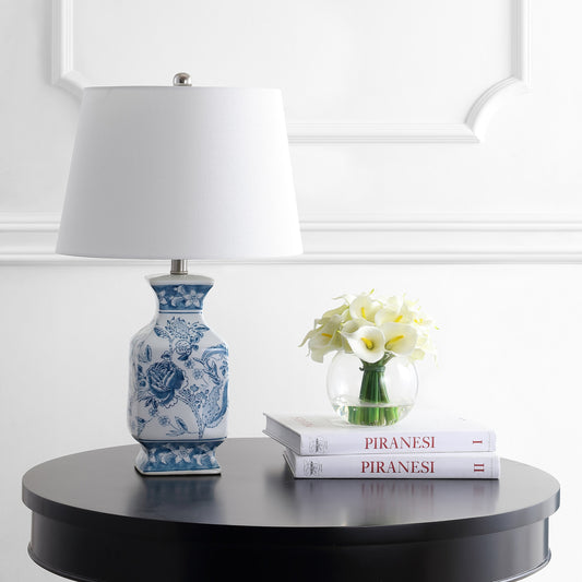 Terry Table Lamp by HedgeApple Essentials in blue, white. Made from ceramic, cotton in a traditional style.