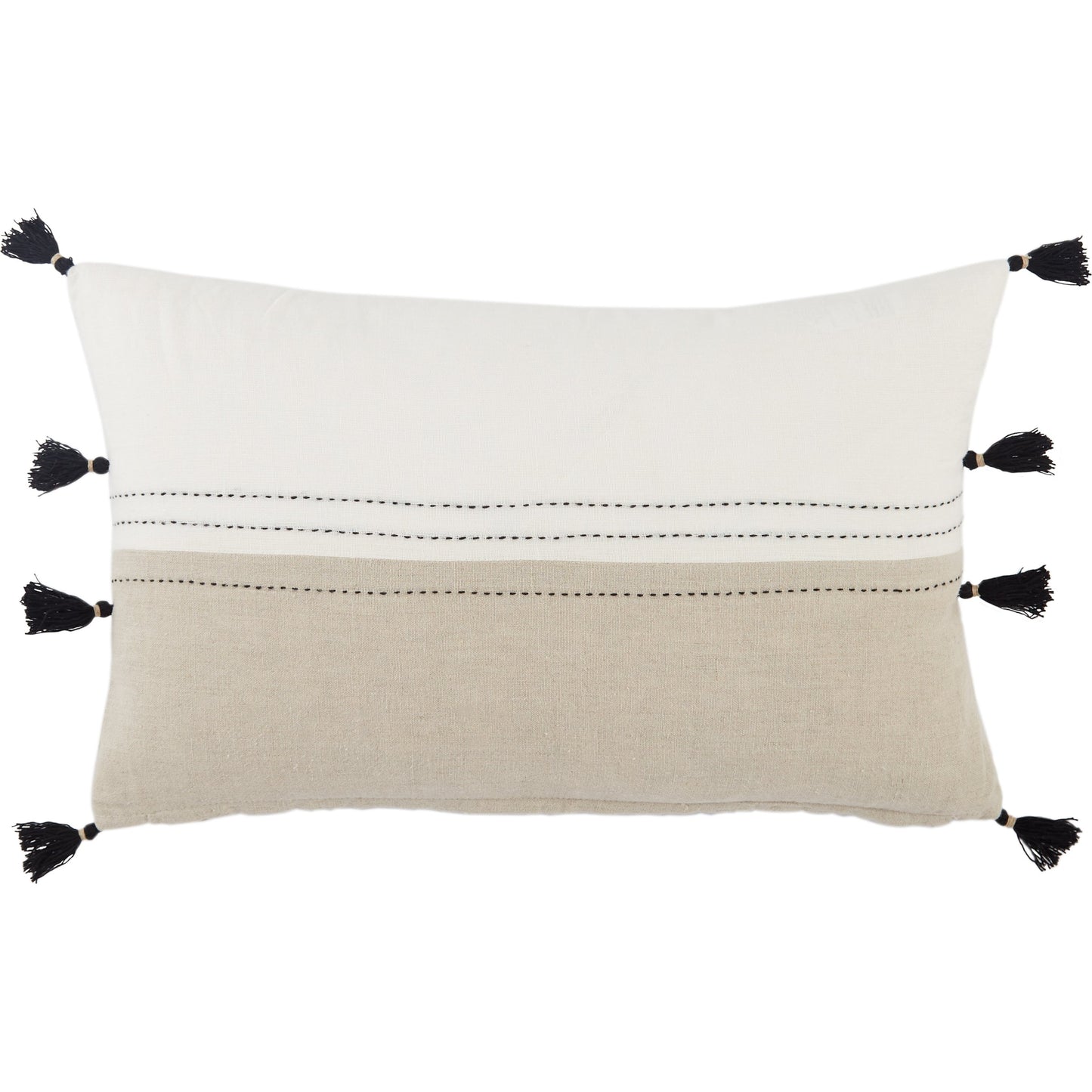 001 SR-861856,SR-861857 | Primary Silo | Taiga TGA01 Pillow by Jaipur Living in white, beige. Made from 100% linen in a rustic style.