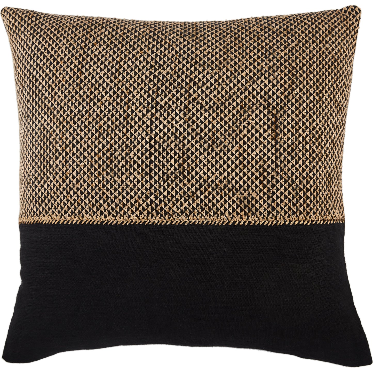 001 SR-861852,SR-861854 | Primary Silo | Taiga TGA11 Pillow by Jaipur Living in light tan, black. Made from 70% linen 15% cotton 15% viscose in a modern style.