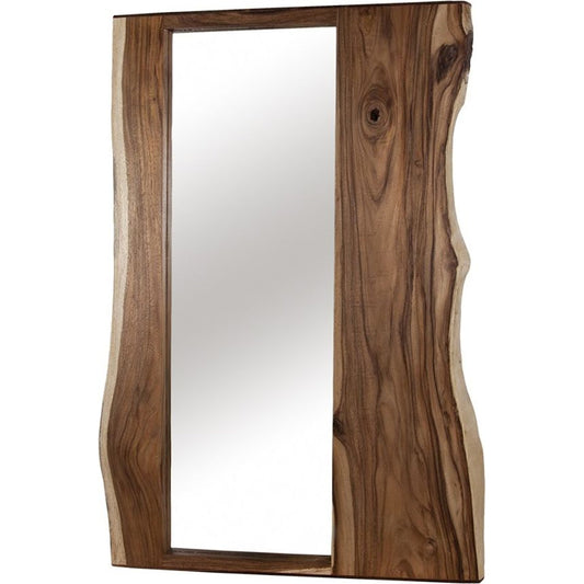 Split Slab Mirror by Phillips Collection in brown. Made from wood in a modern style.