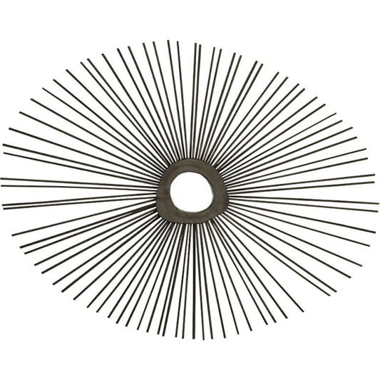 Spoke Round Mirror by Phillips Collection in charred. Made from wood in a modern style.