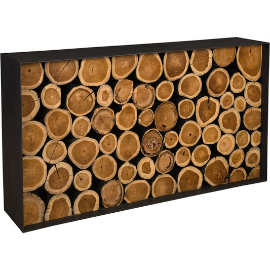 Boscage Console Table by Phillips Collection in brown, black. Made from wood in a rustic style.