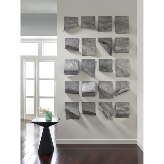 Pages Silver Wall Tile by Phillips Collection in silver and silver. Made from metal in a eclectic & global style.