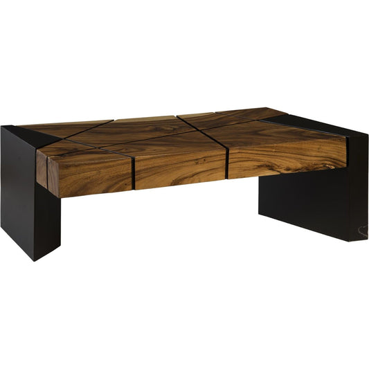 001 SR-820299 | Primary Silo | Criss Cross Coffee Table by Phillips Collection in brown, black. Made from wood in a rustic style.