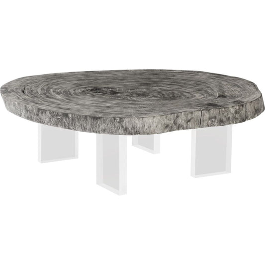 Floating Coffee Table with Acrylic Legs by Phillips Collection in gray, silver. Made from wood in a modern style.
