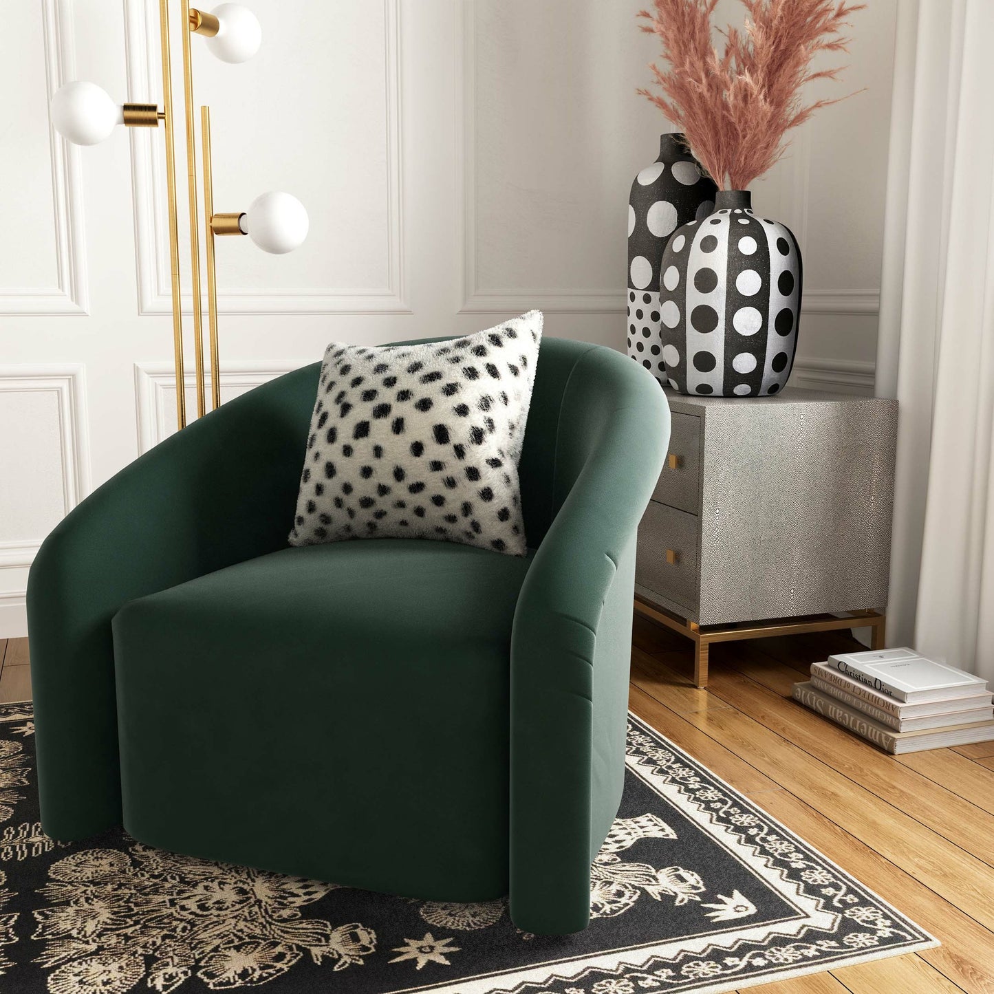 004 SR-893983 | Lifestyle | Goatskin Pillow by TOV Furniture in white leopard. Made from goatskin in a eclectic & global style.