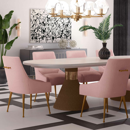 Beatrix Side Chair by TOV Furniture. Made from velvet in a modern style.