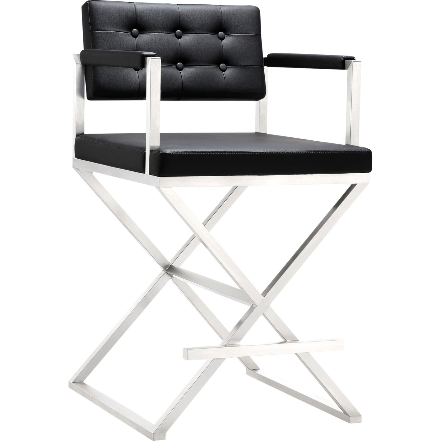 001 S-245391 | Additional Silo | Director Counter Stool by TOV Furniture. Made from stainless steel, eco leather in a modern style.